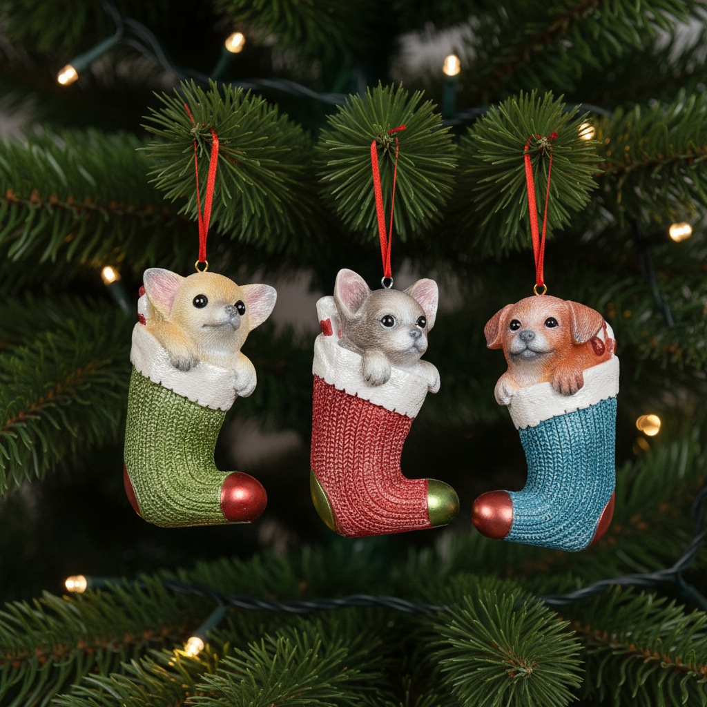 Resin Christmas Stocking Ornaments, Decorations, Gifts, Crafts, Home Decor And Pet Themed Gift Ornaments