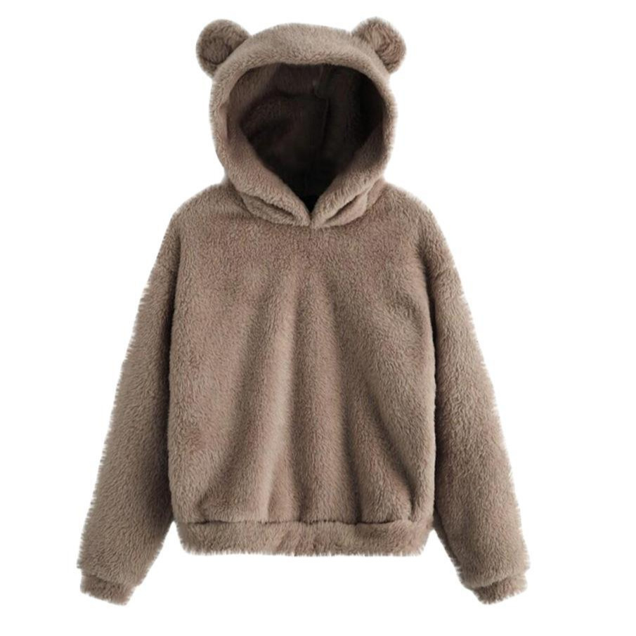 Amazon EBAY Europe And The United States Cross-border Autumn And Winter New Fluffy Rabbit Ears Hooded Warm Sweater Sweater Vests