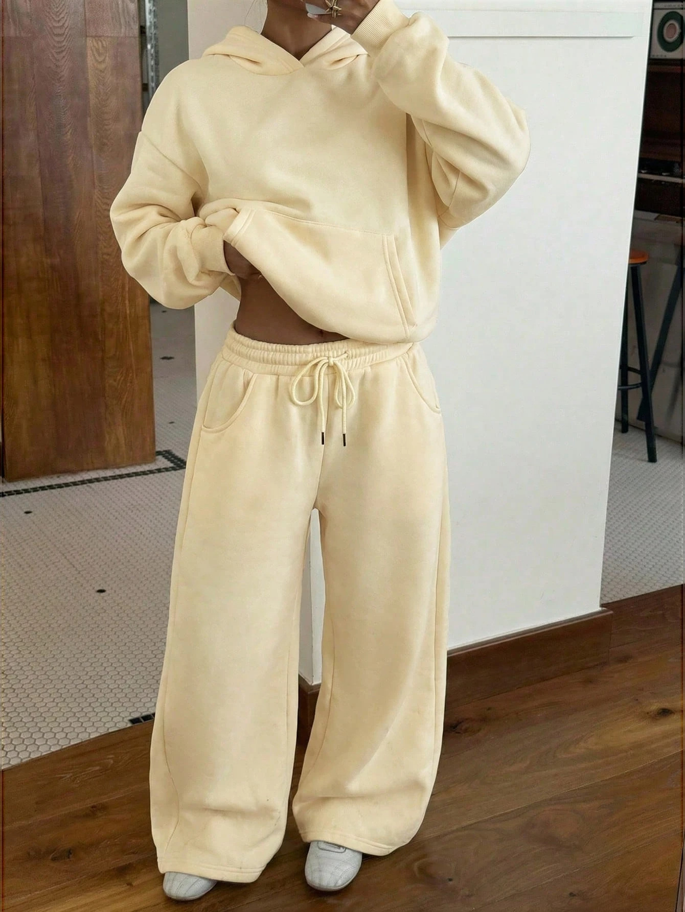 2026 New Women's Clothing Amazon European And American Women's Sports Suit Street Style Fleece Casual Fashion Sweatshirt Two-Piece Set