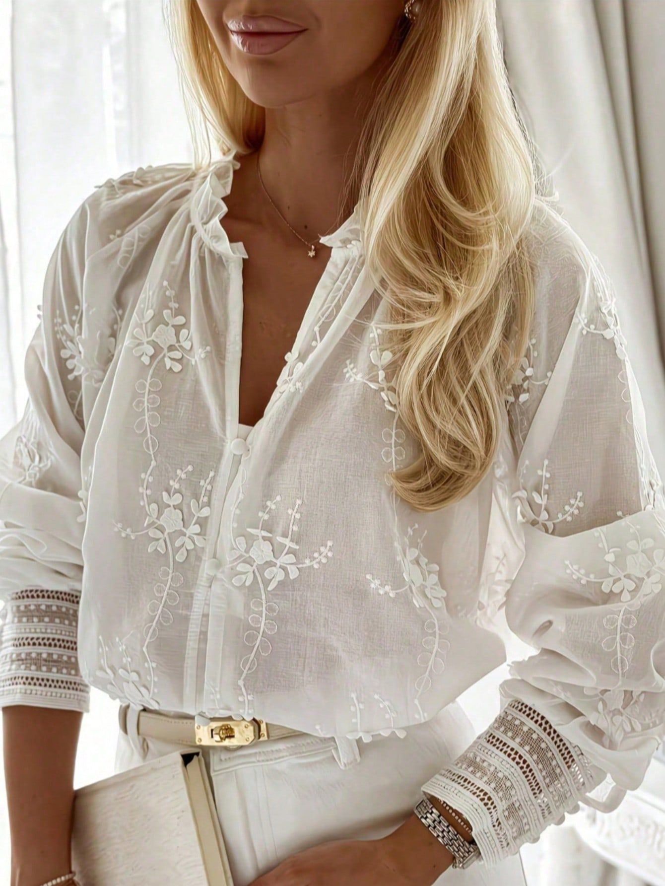 2026 Autumn New Women's Clothing Cross-Border Trade French Ruffled Stand Collar… — image 1