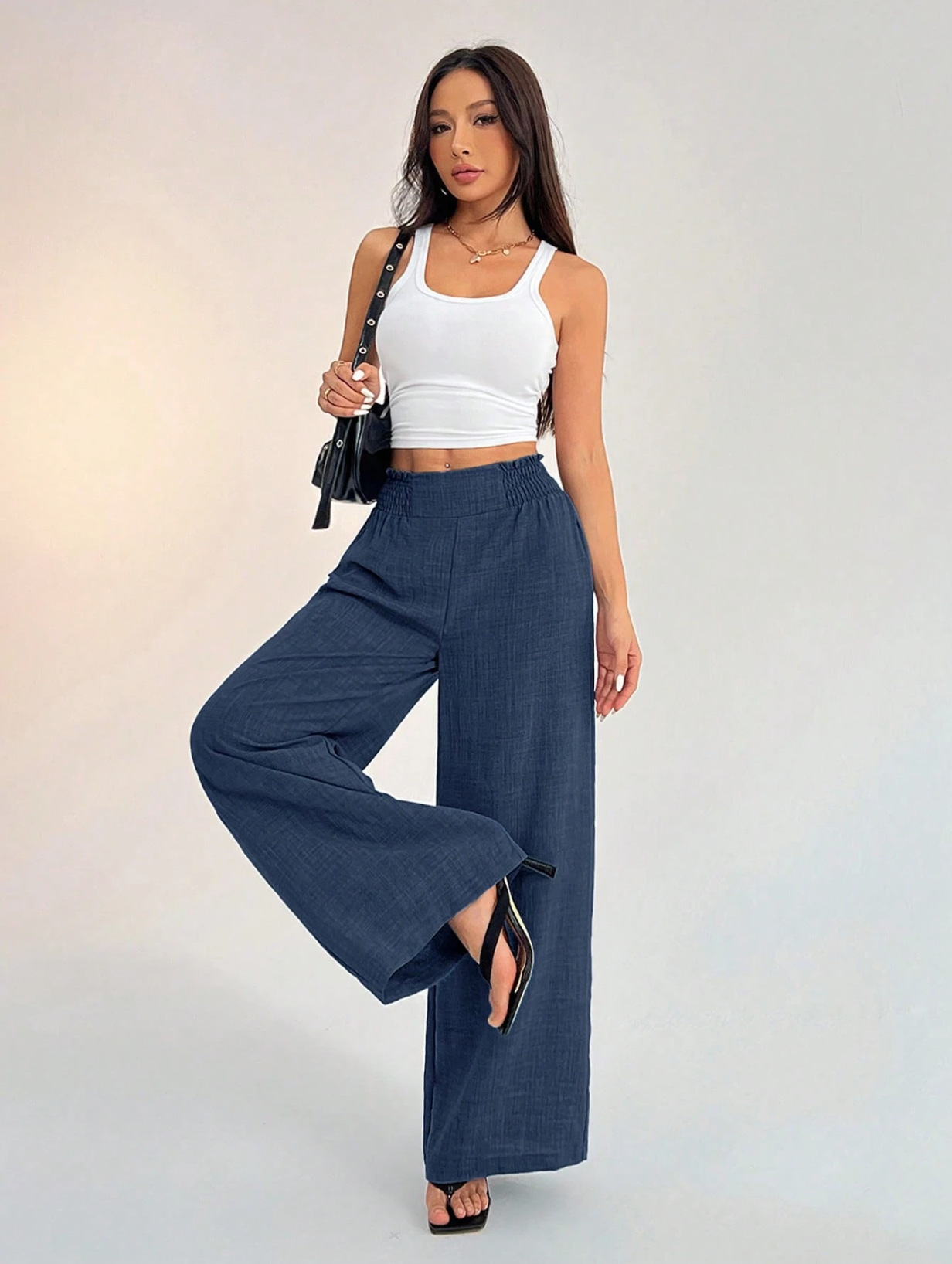 Smocked Wide Leg Trousers, picture 6 of 6