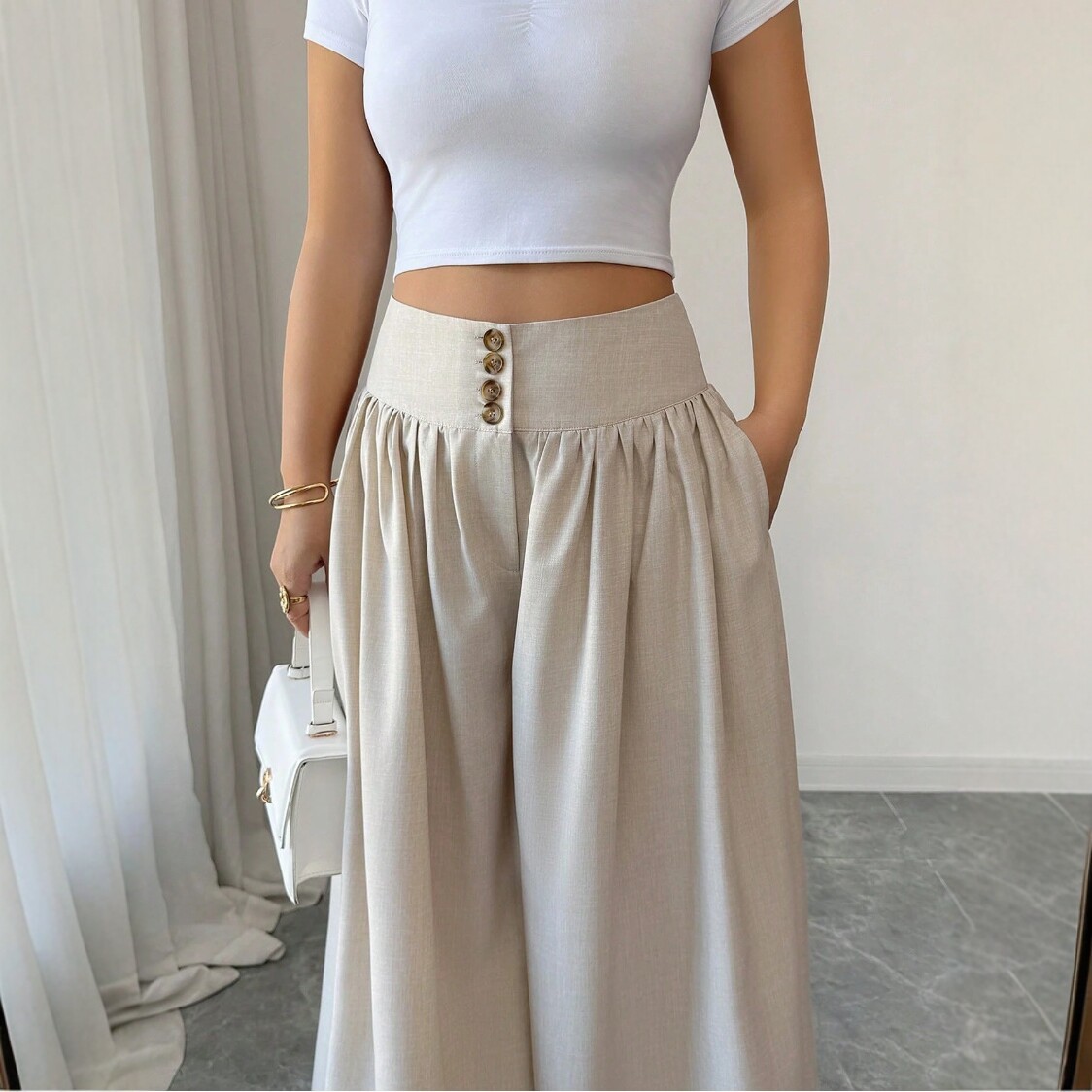 High-Waisted Wide-Leg Pants, picture 4 of 4
