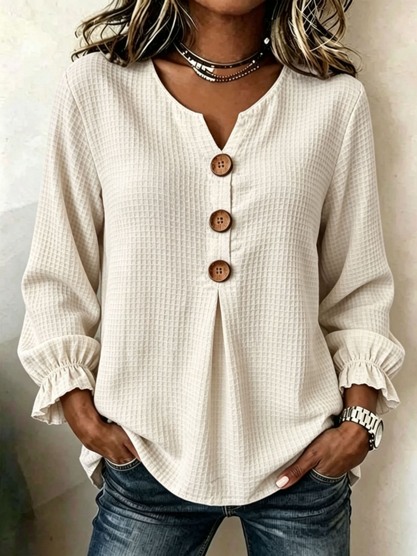 Hot-Selling European And American Women's Clothing Waffle