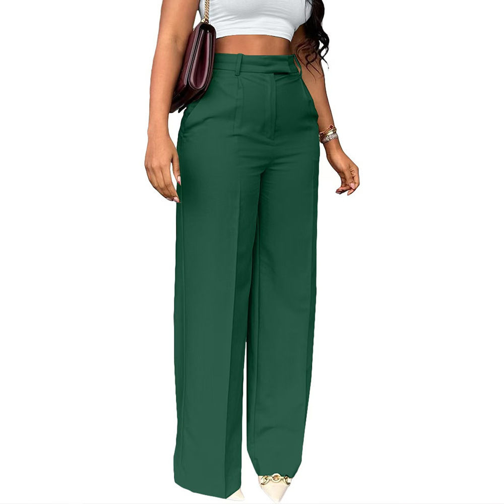 2026 New Commuting High Waisted Straight Pants, Wide Leg Pants, Casual Set, Long Pants, Women's — image 11 of 19