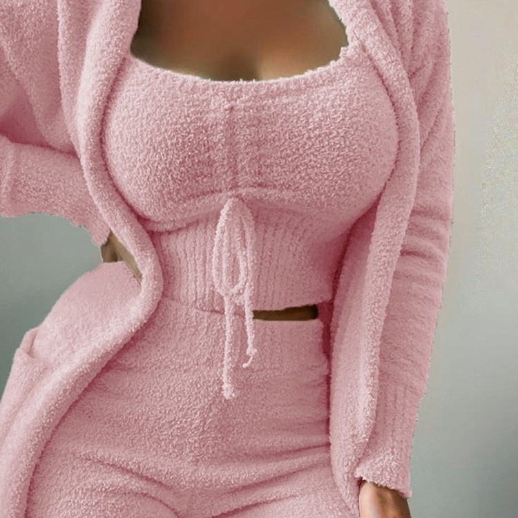 Cross-border 2026 Autumn And Winter New European And American Women's Slim Three-piece Set Women's Amazon Casual Pure Color Long-sleeved Suit Trendy