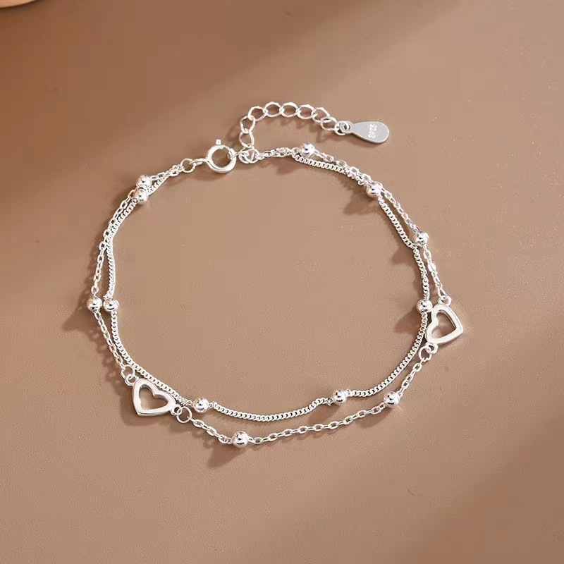 Double-layer Love Bracelet Female Niche Design High-grade Girlfriend Student Light Luxury Japanese And Korean 