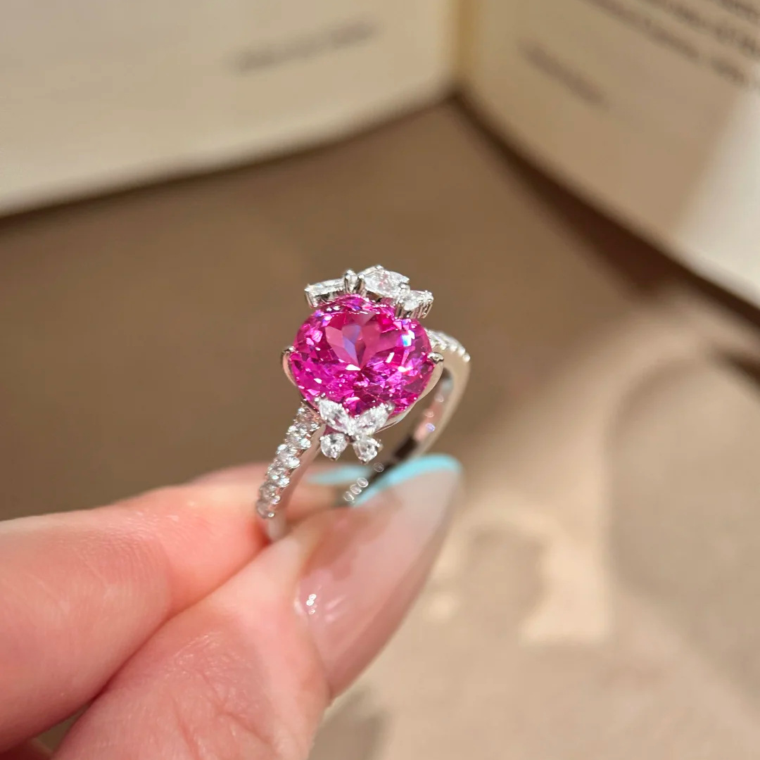 Elegant Butterfly Design Women Ring, Fuchsia
